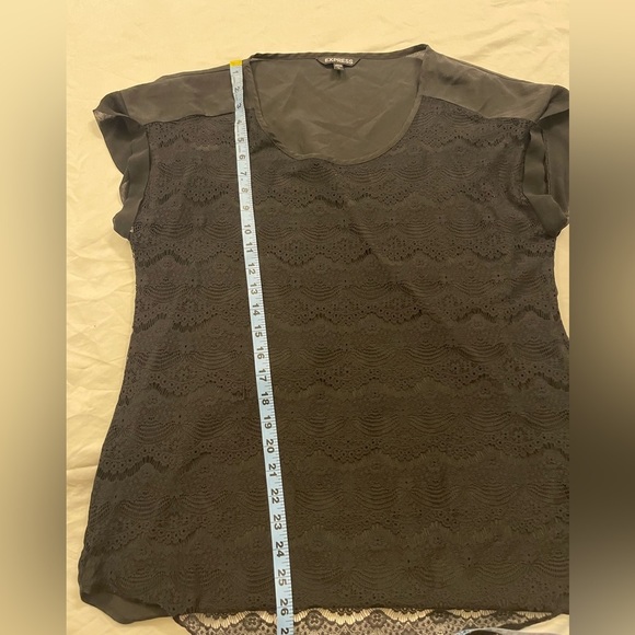 Delicate sheer black lace front top (fits a medium) - Picture 6 of 9